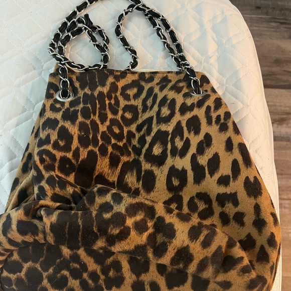 Geir Ness reversible hand bag Leopard/Creme. Handbag/shoulder bag to crossbody - Picture 4 of 4